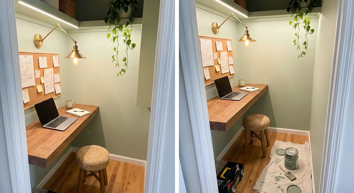 Turn an Unused Closet Into a Functional Home Workspace