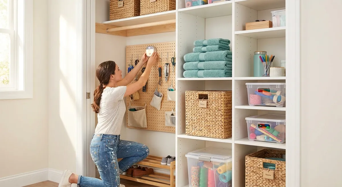 Turn a Cluttered Closet into a Smart Storage Nook