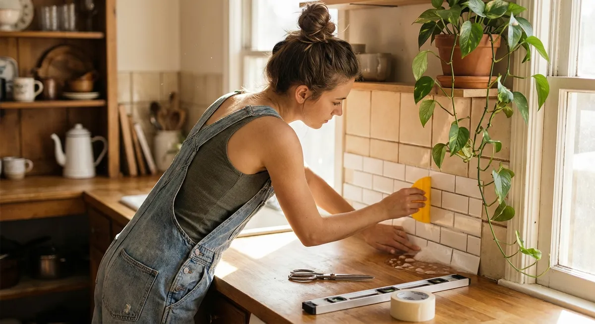 Install Peel-and-Stick Backsplash Tiles for an Instant Kitchen Upgrade