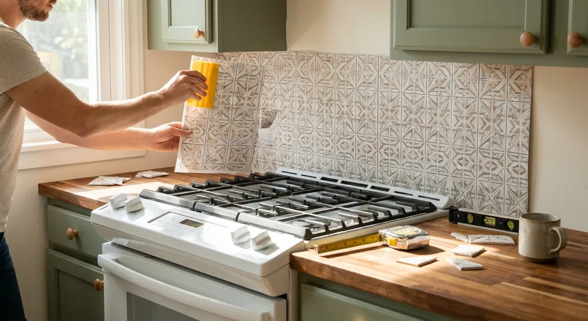 Install a Removable DIY Backsplash That Instantly Updates Your Kitchen