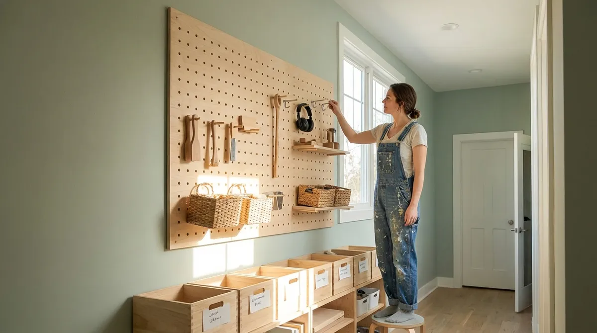 DIY Wall-Mounted Pegboard Station for a Clutter-Free Home