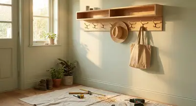 Brighten Any Room: DIY Wall-Mounted Peg Rail with Shelf